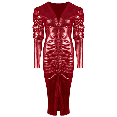 JAIMY Andrea metallic maxi dress red