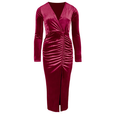 JAIMY Ember velvet dress red