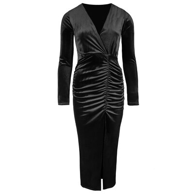 JAIMY Ember velvet dress black