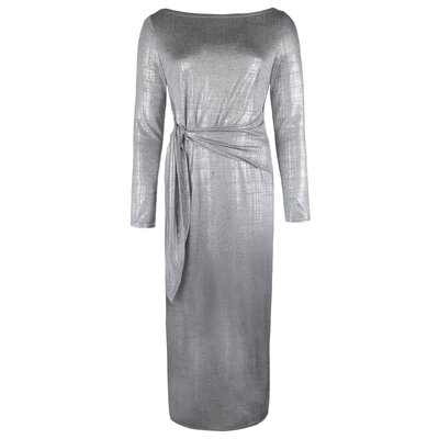 JAIMY Opal metallic maxi dress silver