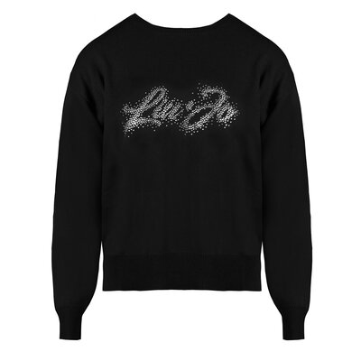 LIU JO Maglia chiusa sweater nero logo