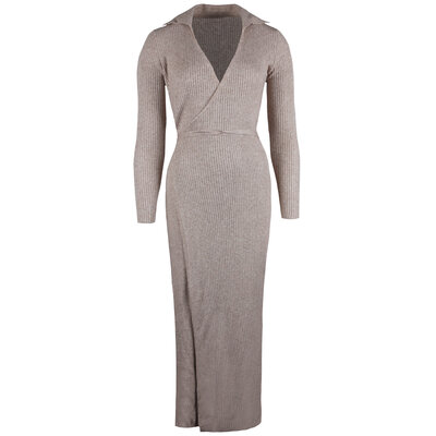 JAIMY Ellis wrap knitwear dress beige