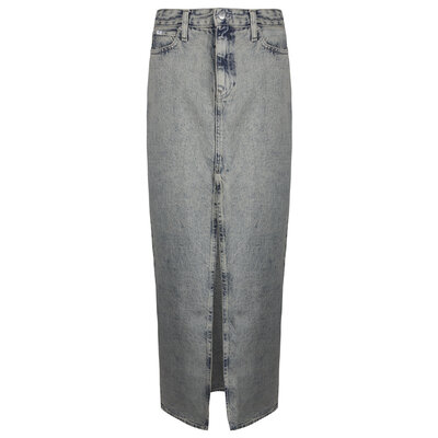 CALVIN KLEIN Front split maxi skirt denim medium