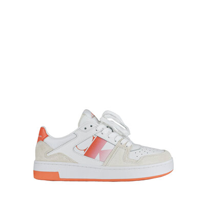 CALVIN KLEIN Basket cupsole lace up sneaker bright white/coral rose