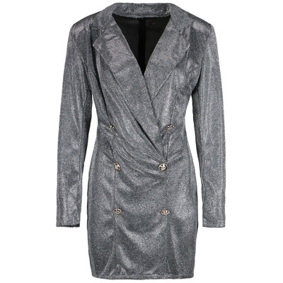 JAIMY Sparkle blazer dress silver