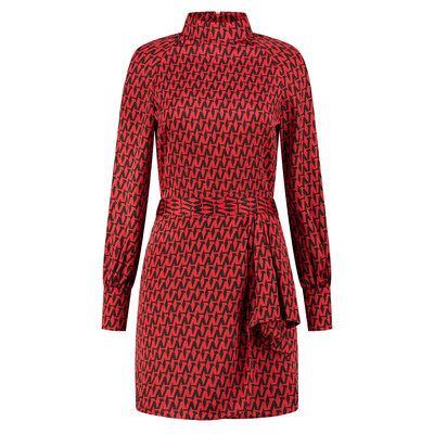 NIKKIE Ankara printed dress racing red