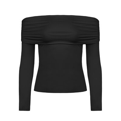 JAIMY Aliana off shoulder travel top black