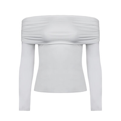 JAIMY Aliana off shoulder travel top white
