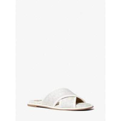 MICHAEL KORS Gideon Logo Jacquard Slide Sandal