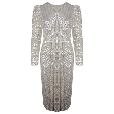 JAIMY Samara midi sequin dress beige