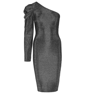 JAIMY Sparkle one shoulder dress silver