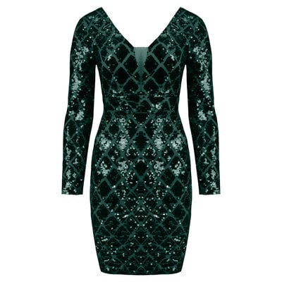 JAIMY Claire sequin dress emerald