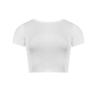 JAIMY Hailey short sleeve cropped top white