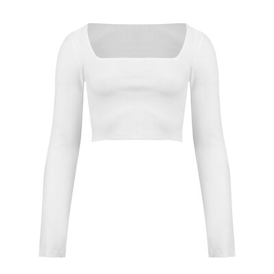 JAIMY Emerson square neck top white