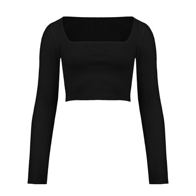 JAIMY Emerson square neck top black