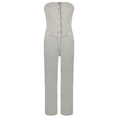 JAIMY Kelsey strapless denim jumpsuit beige