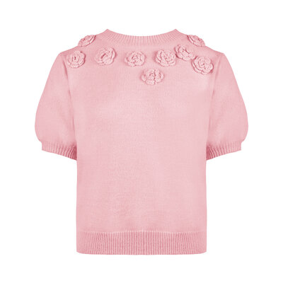JAIMY Jayda flower detail sweater top pink
