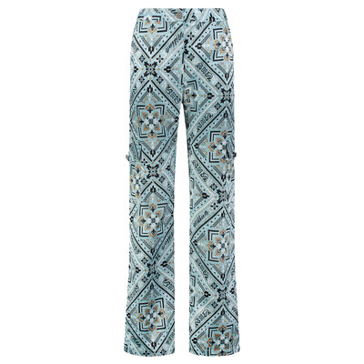 NIKKIE Bangkok printed trousers pool/black