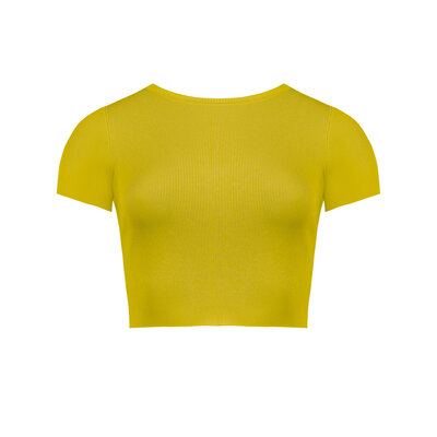 JAIMY Hailey short sleeve cropped top pistachio green