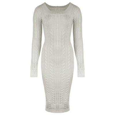 JAIMY Edith cable knitwear dress creme