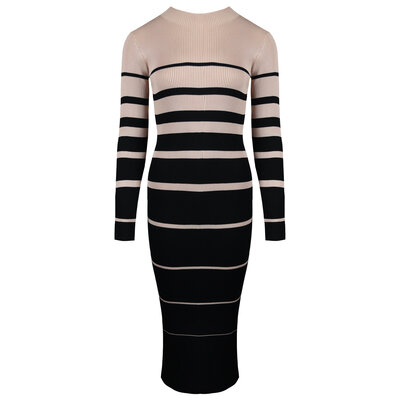 JAIMY Maliyah stripe dress beige