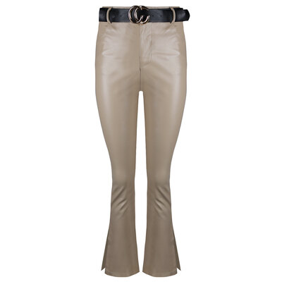 JAIMY Alexa flared leather pants beige