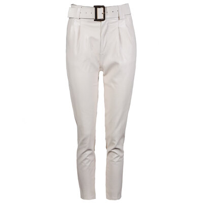 JAIMY Clara high waist leather pants creme