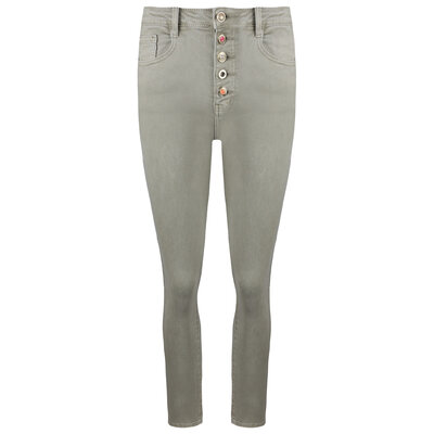 JAIMY Isla button skinny jeans beige