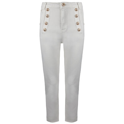 JAIMY Ellie gold button mom jeans beige
