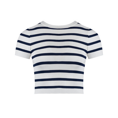 JAIMY Hailey stripe cropped top navy