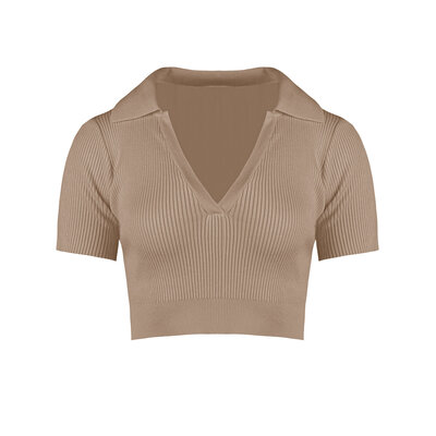 JAIMY Magnolia cropped top taupe