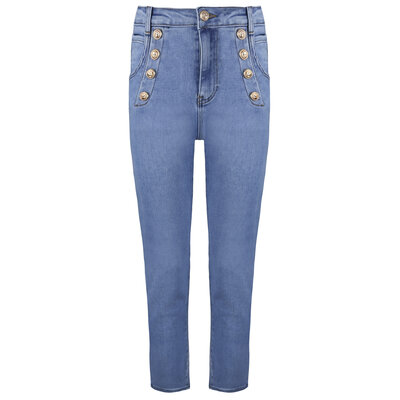 JAIMY Ellie gold button mom jeans blue
