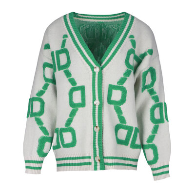 JAIMY Anna cardigan creme/green