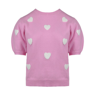JAIMY Amora heart sweater top pink