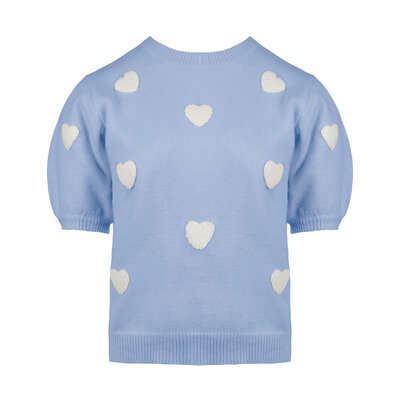 JAIMY Amora heart sweater top blue
