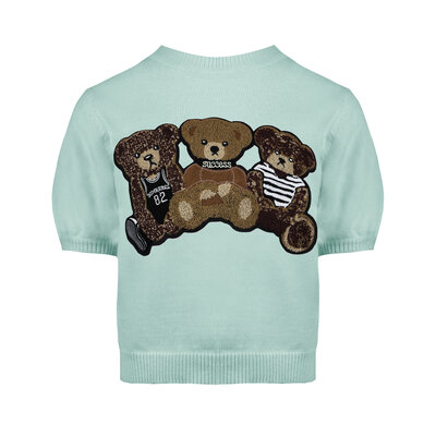 JAIMY Serena bear sweater top mint