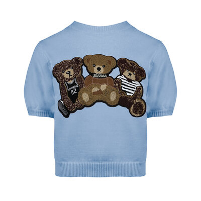 JAIMY Serena bear sweater top blue
