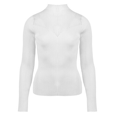 JAIMY Mesh detail knitwear top white