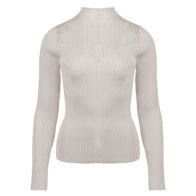 JAIMY Mesh detail knitwear top beige
