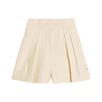 JOSH V Leonie high rise shorts cream gold glitter