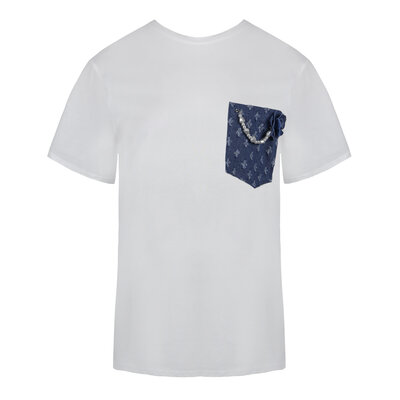 JAIMY Denim pocket t-shirt white