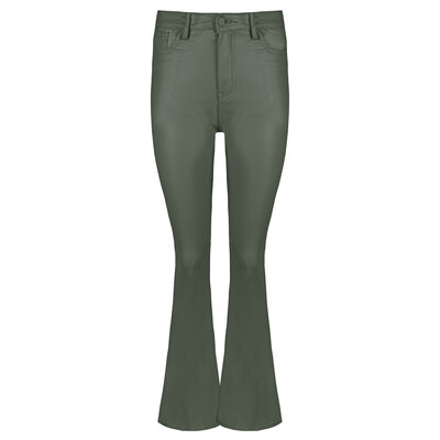 JAIMY Juliette leather flared pants army green