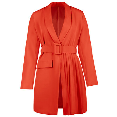 JAIMY Plisse detail blazer orange