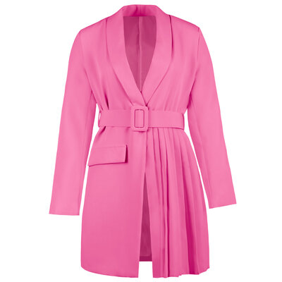 JAIMY Plisse detail blazer pink