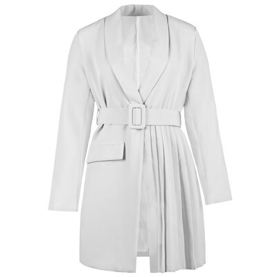 JAIMY Plisse detail blazer white