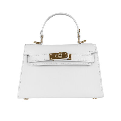 JAIMY Grace real leather handbag white