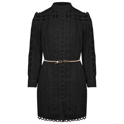 JAIMY Julieta belted embroidery dress black