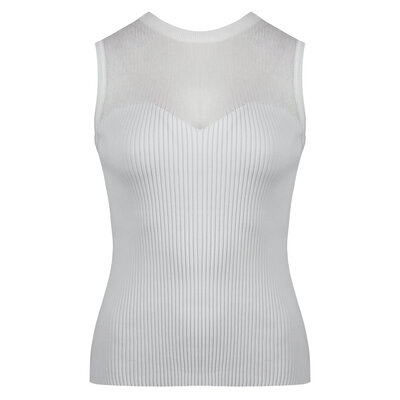 JAIMY Mesh detail tank top white