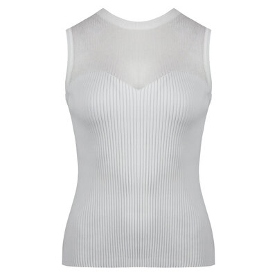 JAIMY Mesh detail tank top white