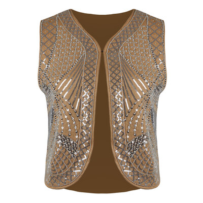 JAIMY Sequin detail velvet gilet